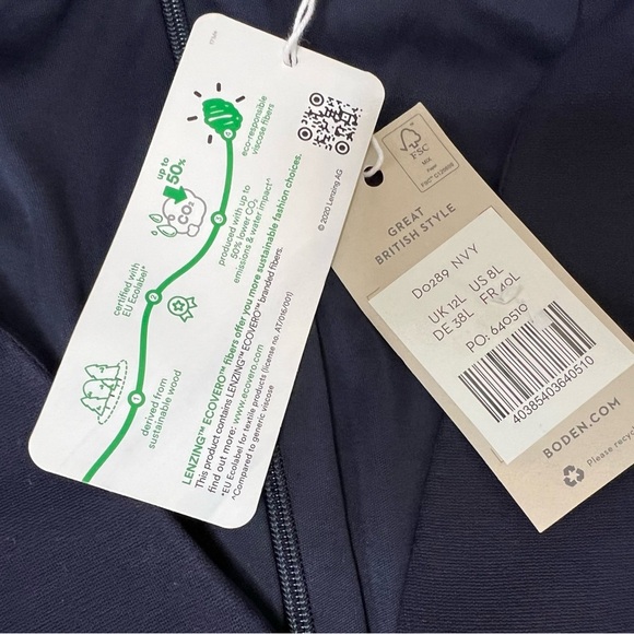 Boden V-Neck Jersey Tea Dress Navy Blue 8 Long Tall 8L NEW - Picture 2 of 5